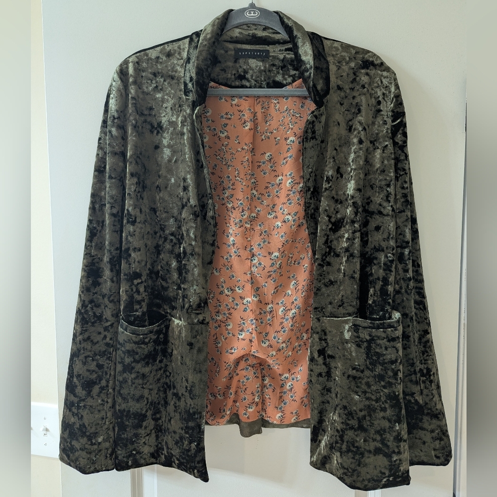 Sanctuary green crushed velvet blazer size L